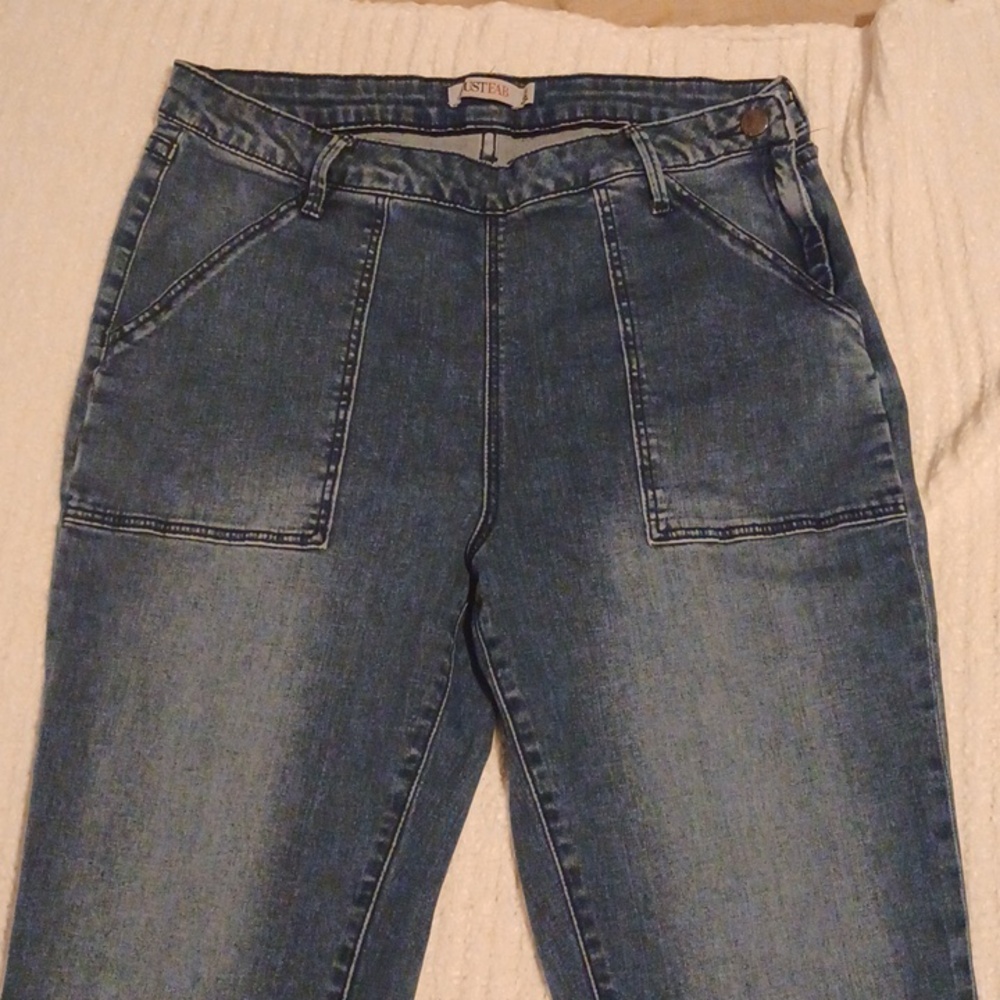 VTG Y2K JustFab Wash High Waist Side Closure Flare Jeans